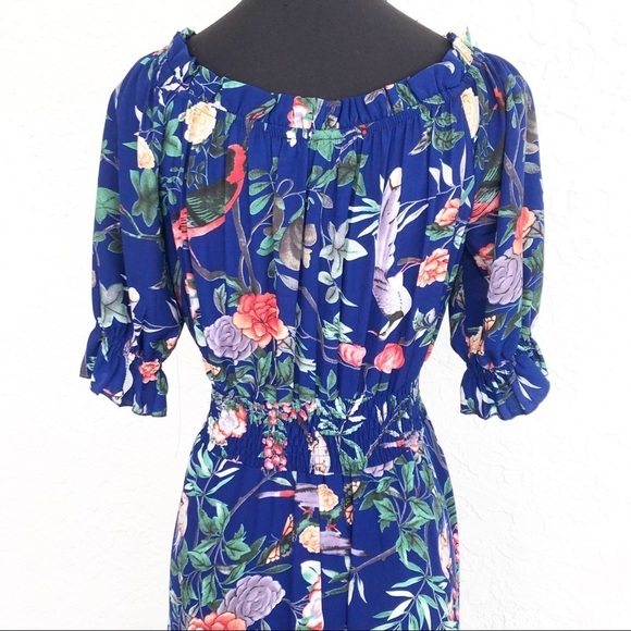 Beautiful Blue Bird High Low Italian Boho Maxi Dress - Picture 7 of 9